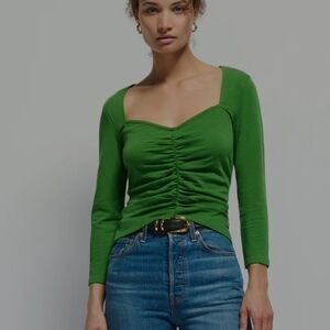 Nation LTD Vibrant Green Gathered Blouse